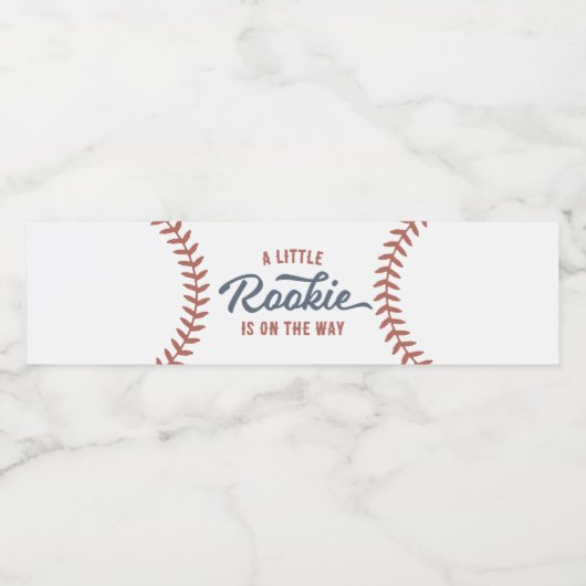 Little Rookie Baseball Baby shower Waterfles Etiket (Enkel label)