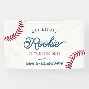 Little Rookie Baseball Boy 1st Birthday Welkom Spandoek
