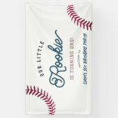 Little Rookie Baseball Boy 1st Birthday Welkom Spandoek (Verticaal)