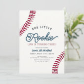 Little Rookie Baseball Boy Verjaardag Kaart (Staand voorkant)
