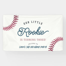 Little Rookie Baseball Boy Verjaardag Welkom Spandoek