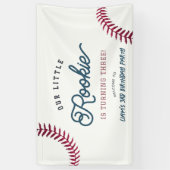 Little Rookie Baseball Boy Verjaardag Welkom Spandoek (Verticaal)