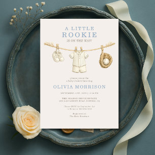 Little Rookie Baseball Kledinglijn Baby Shower Kaart