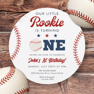 Little Rookie Honkbal 1e Verjaardag Bal Kaart
