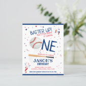 Little Rookie Honkbal Budget 1e Verjaardag Uitnodi (Staand voorkant)