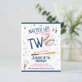 Little Rookie Honkbal Budget 2e Verjaardag Uitnodi (Staand voorkant)