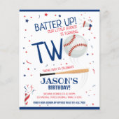 Little Rookie Honkbal Budget 2e Verjaardag Uitnodi (Voorkant)