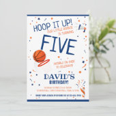 Little Rookie Hoop It Up Blue Basketbal Verjaardag Kaart (Staand voorkant)