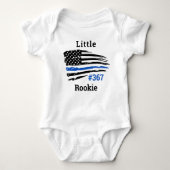 Little Rookie Personalized Thin Blue Line Police Romper (Voorkant)