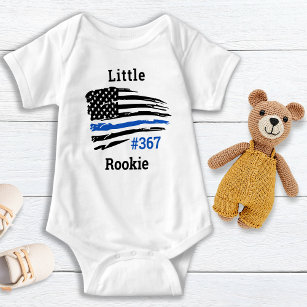 Little Rookie Personalized Thin Blue Line Police Romper
