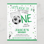 Little Rookie Voetbal Budget 1e Verjaardag Uitnodi (Voorkant)