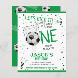 Little Rookie Voetbal Budget 1e Verjaardag Uitnodi