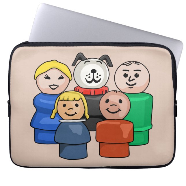 Little Round People Family Laptop Sleeve (Voorkant)