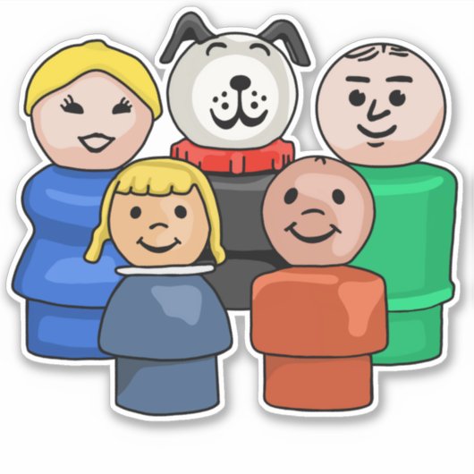 Little Round People Family Sticker (Voorkant)