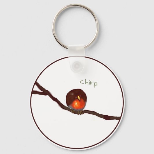Little round Robin chirping chirping chirp Sleutelhanger (Voorkant)