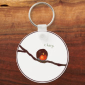 Little round Robin chirping chirping chirp Sleutelhanger (Voorkant)