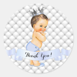 Little Royal Prince Diamonds Jewels Crown Blue Ronde Sticker
