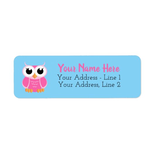 Little Roze Owl Etiket (Voorkant)
