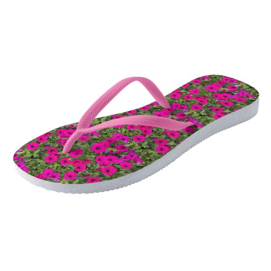 Little Roze Petunias Floral Pattern Teenslippers (Schuin)