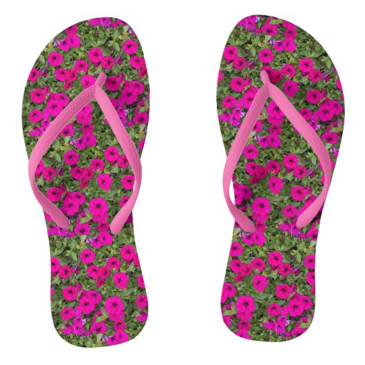 Little Roze Petunias Floral Pattern Teenslippers (Voetbed)