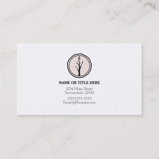 Little Rustic Tree Natuur Modern Custom Logo Visitekaartje (Achterkant)