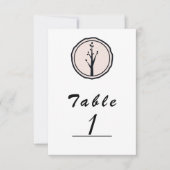 Little Rustic Tree Natuur Wedding Table Number Kaart (Voorkant)