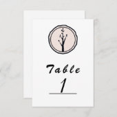Little Rustic Tree Natuur Wedding Table Number Kaart (Voorkant / Achterkant)