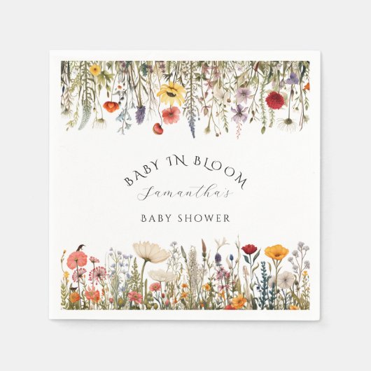 Little Rustic Wildflower Baby shower Servet (Voorkant)