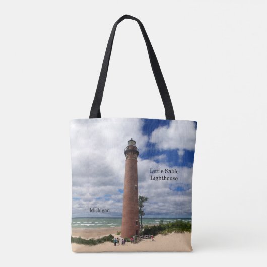 Little Sable Lighthouse over canvas tas (Achterkant)
