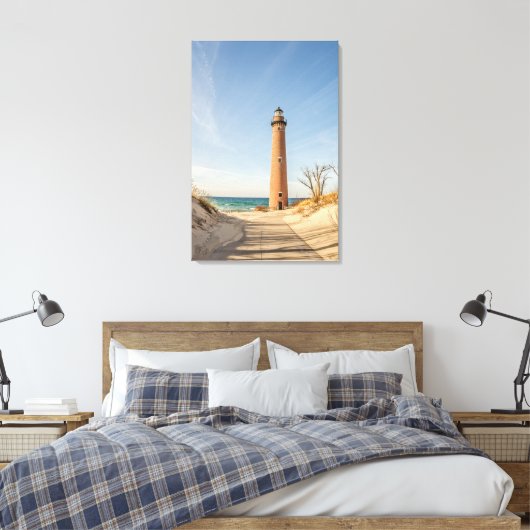 Little Sable Point Lighthouse Canvas Afdruk (Insitu (Slaapkamer))
