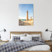 Little Sable Point Lighthouse Canvas Afdruk (Insitu (Slaapkamer))