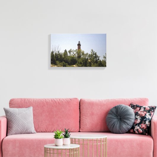 Little Sable Point Lighthouse, Michigan Canvas Afdruk (Insitu (Woonkamer))