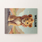 Little Safari Lion gepersonaliseerd Legpuzzel (Horizontaal)