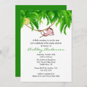 Little Safari Monkey Baby shower Invitation Kaart (Voorkant / Achterkant)