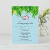 Little Safari Monkey Baby shower Invitation Kaart (Staand voorkant)