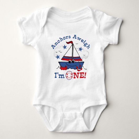Little Sailboat 1st Birthday Romper (Voorkant)