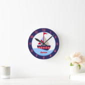 Little Sailboat Personalized Wall Clock (marine) Ronde Klok (Huis)