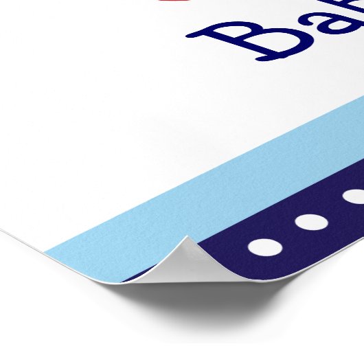 Little Sailboot Personalized Baby shower Banner Poster (Hoek)