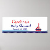 Little Sailboot Personalized Baby shower Banner Poster (Voorkant)