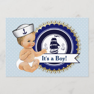 Little Sailor Baby Boy Nautisch Baby shower Kaart