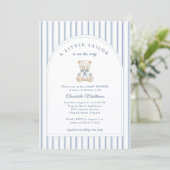Little Sailor Baby Shower Invitation Kaart (Staand voorkant)