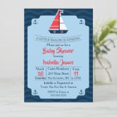 Little Sailor Baby shower Invite Kaart (Staand voorkant)