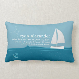 Little Sailor Birth Announcement Pillow Kussen