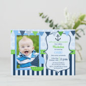 Little Sailor Birthday Party Kaart (Staand voorkant)