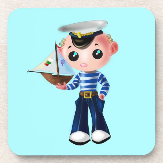 Little Sailor Boy Blue Onderzetter (Voorkant)