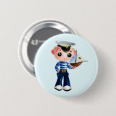 Little Sailor Boy Button - Uw kleur - Tekst (Voorkant /achterkant)