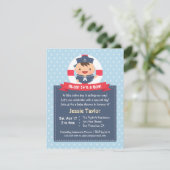 Little Sailor Boy Nautical Baby Shower Uitnodiging (Staand voorkant)