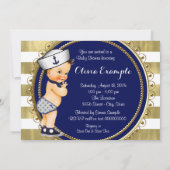 Little Sailor Boy nautisch Baby shower Kaart (Achterkant)