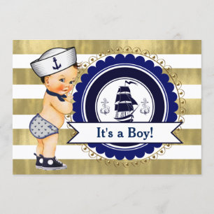 Little Sailor Boy nautisch Baby shower Kaart