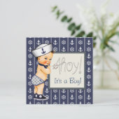 Little Sailor Boy nautisch Baby shower Kaart (Staand voorkant)